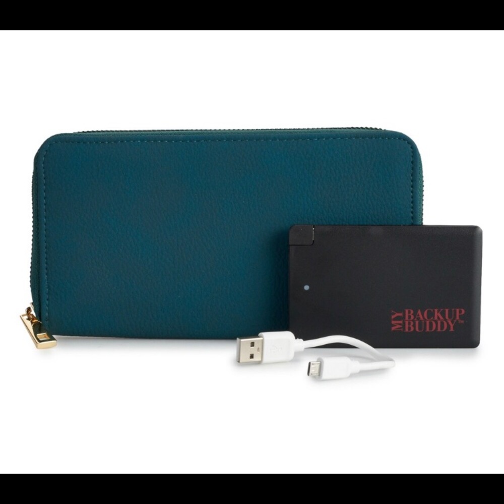 💛 Teal RFID-Blocking Zip-Around Wallet 💛